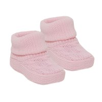 S403-P: Pink Acrylic Turnover Baby Bootees
